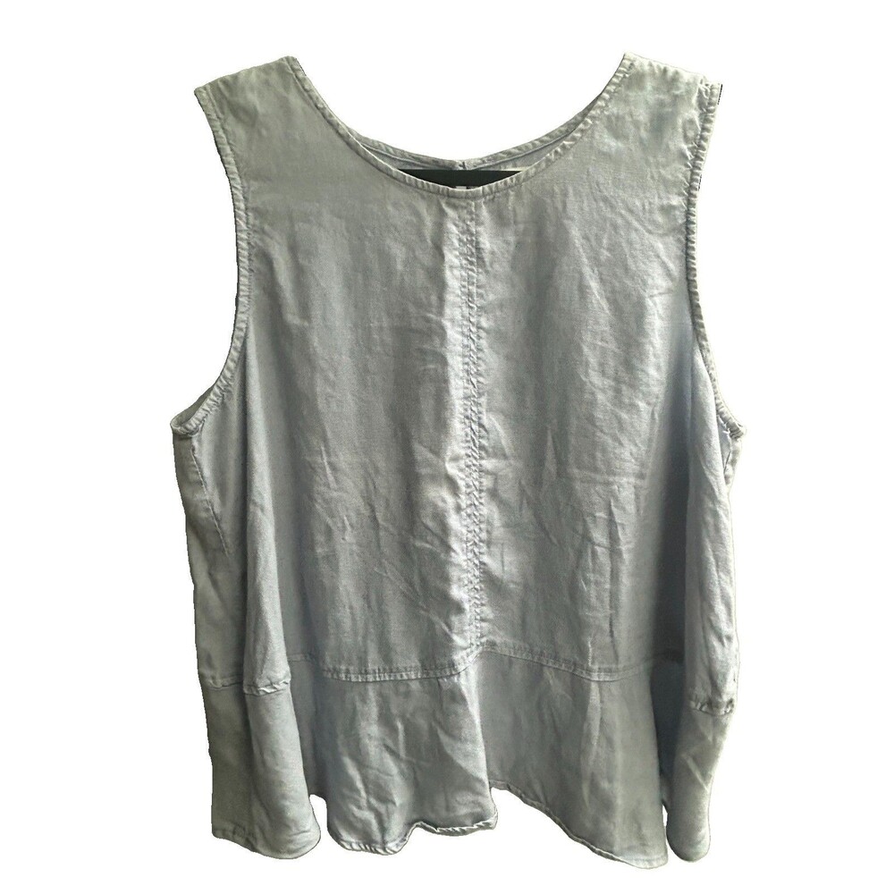 Cloth & Stone Tank Top Chambray Size M Blue Sleeveless Open Back Boho Preppy
